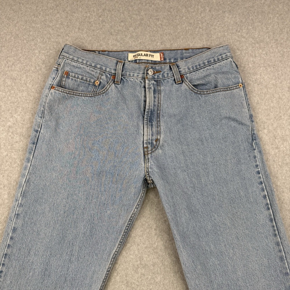 Vintage Levis Jeans Mens 38x30 Light Wash 505 Regular Straight Leg Y2K Denim - Picture 2 of 14
